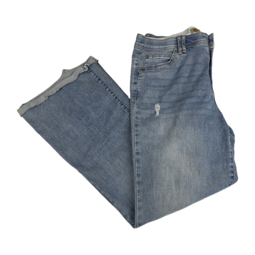 Democracy Jeans Womens 12 "Ab"technology High Rise Flare Leg Blue‎ Stretch Denim